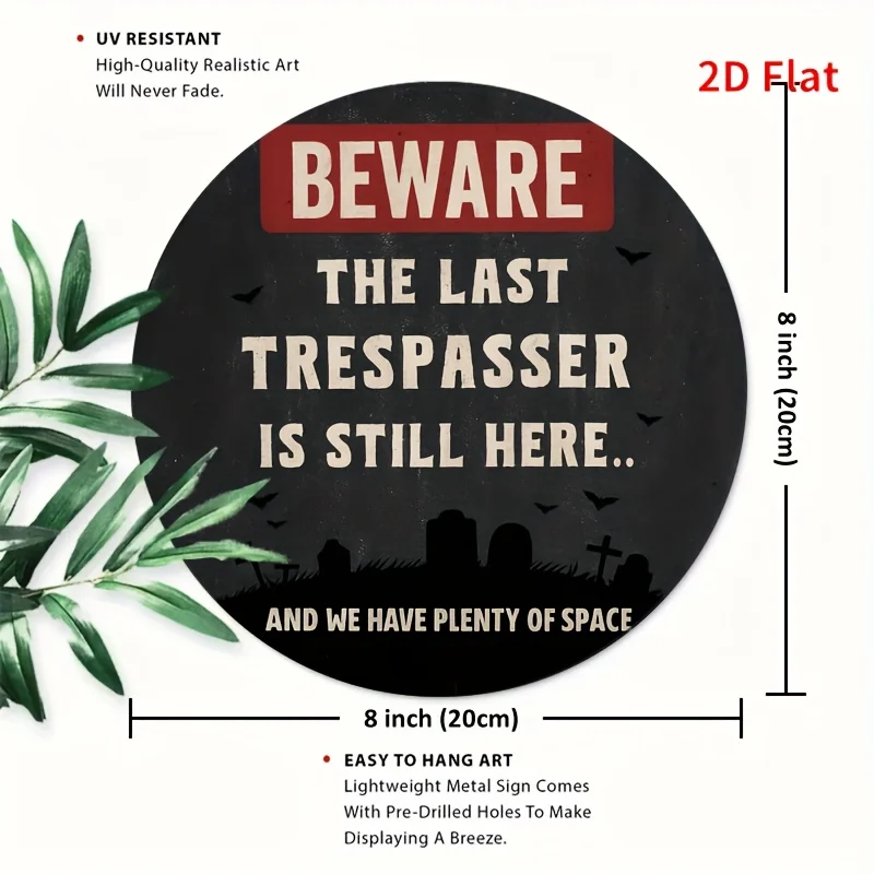 2D Flat - This Is a 2D Flat Print Featuring a Design of a Metal Plaque That Serves As a Warning about The Return of The Deceased