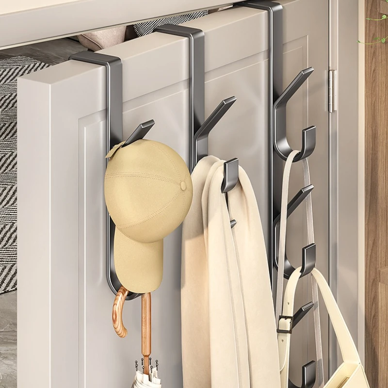 1Pc Easy Install Strong Metal Door Hook Coat Rack Space Saving Hanger for Clothes Hats Bags Home Spare Repair Parts