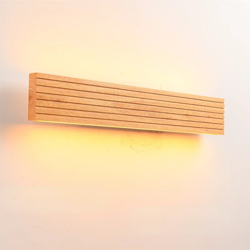 Nordic Led Solid Wood Wall Lamp Japanese Bedroom Bedside Lamp Corridor In The Bedroom Wall Lights for Home Sconce Lampara