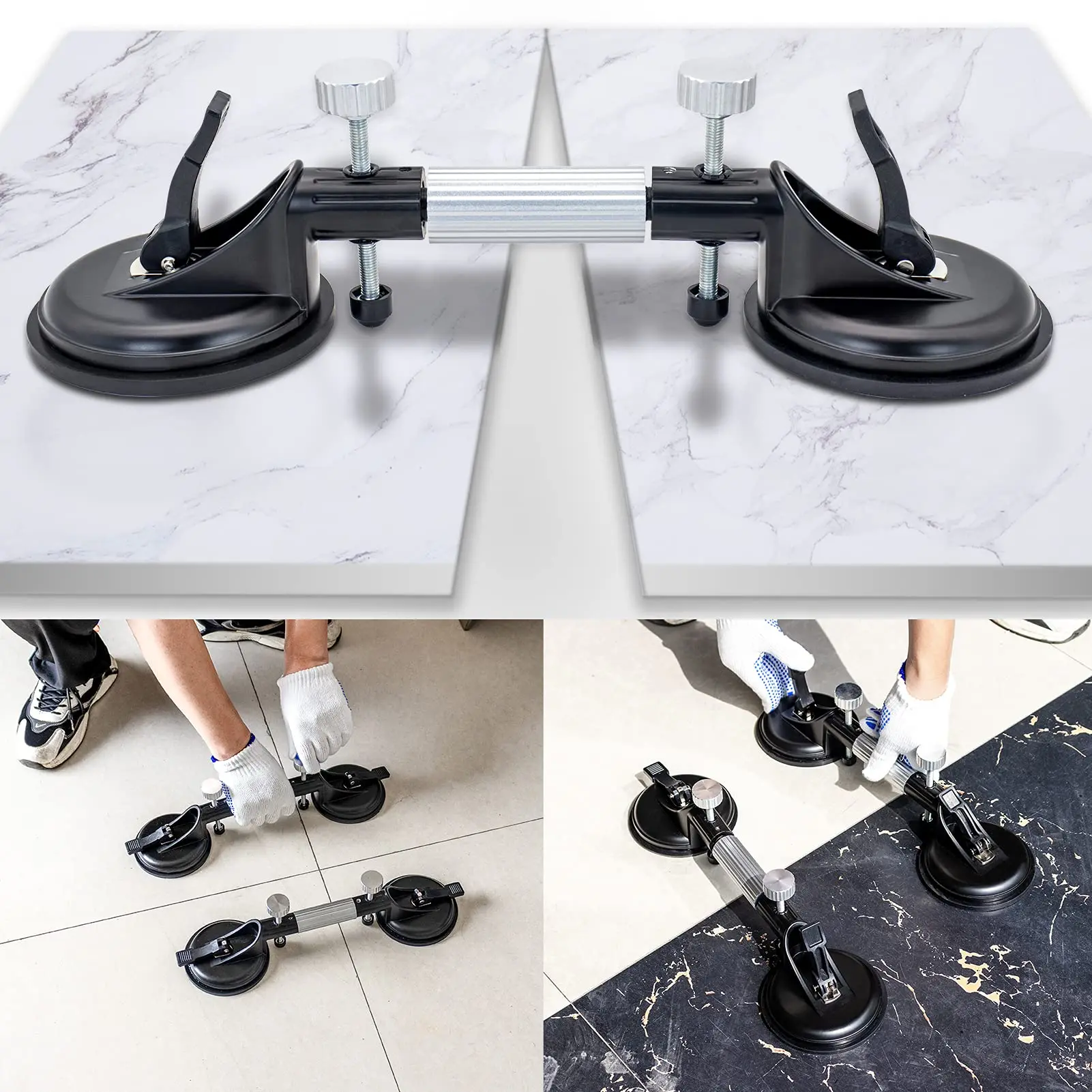 6Inch Adjustable Seam Setter Tile Suction Cup Leveling Professional Countertop Installation Tool for Stone Marble Slab Glass