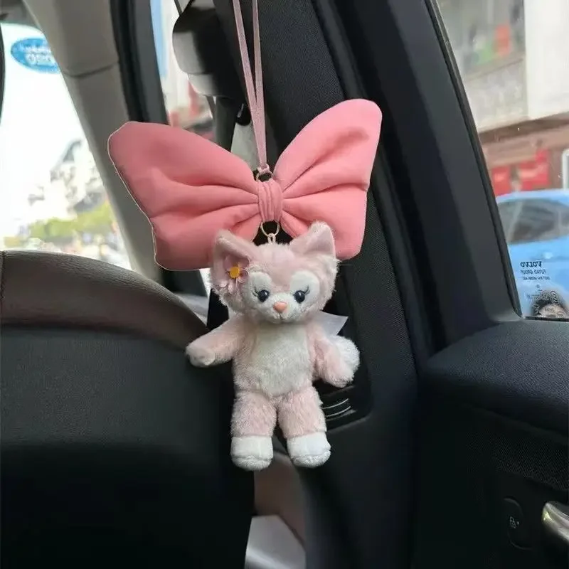 Disney LinaBell animation peripheral creative bow cute three-dimensional doll car hanging girl heart car decoration pendant gift