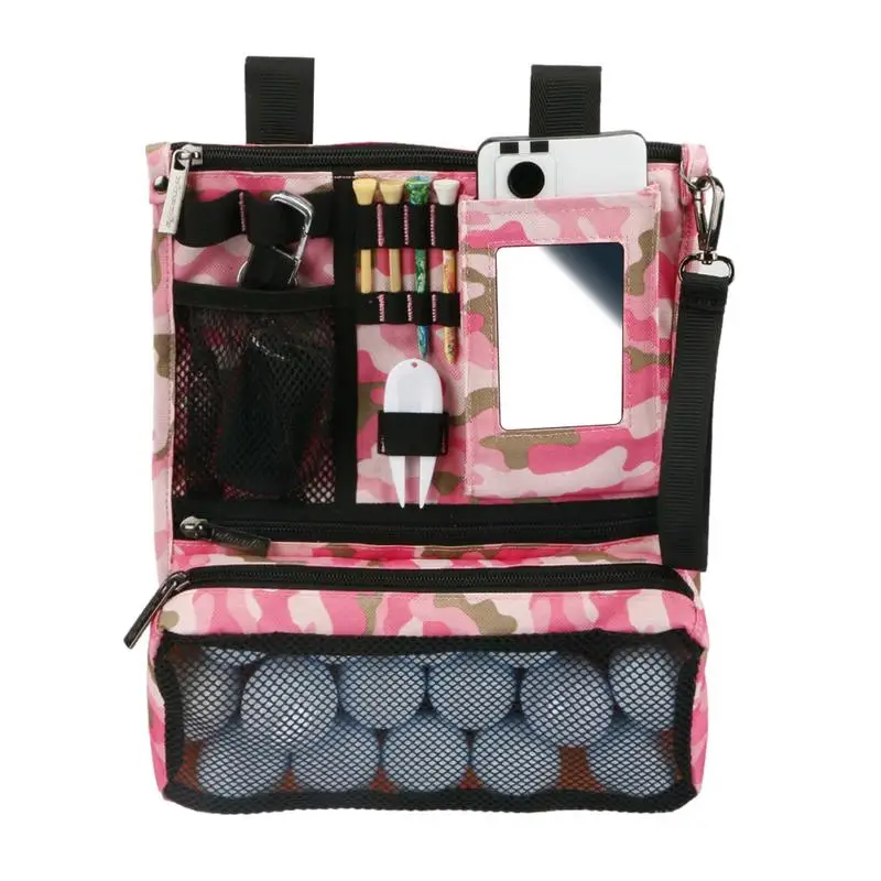 Golf Ball Bag Pouch Golf Mini Pouch Organizer Bag Zippered Valuables Holder Foldable And Multifunctional Golf Pocket For Key