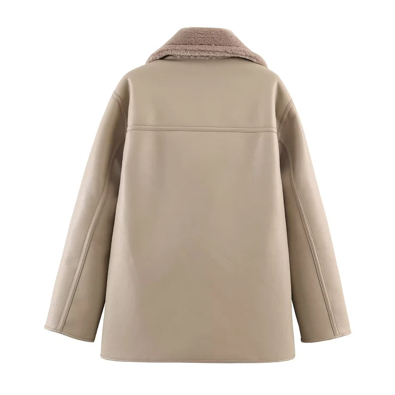 Abrigo de doble cara reversible de calle para mujer Casual Otoño/Invierno 2025 Nueva colección