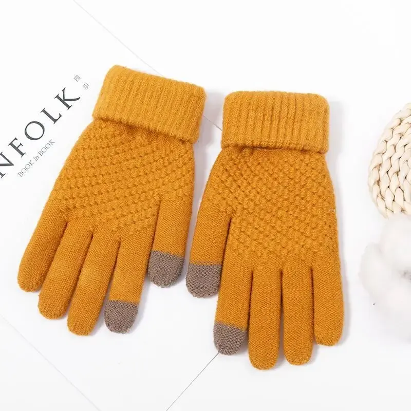 Cycling Touch Screen Gloves Female Winter Cute Student Cycling Warm And Cold Korean Version Thick Winter Cotton Gloves