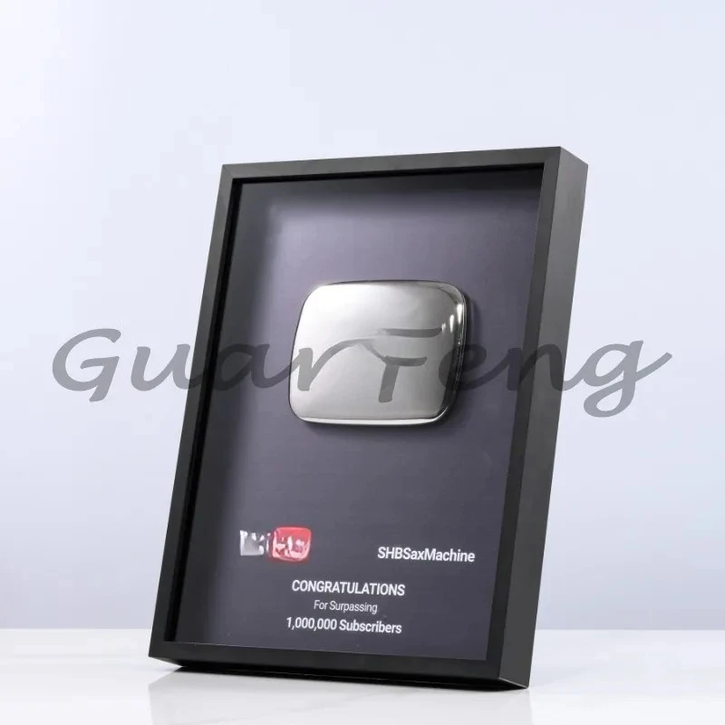 

FOR YouTube Blank Wholesale Board Customized Metal Plaque Medal Game Button Logo Award Gold Customized Logo Metal Crafts