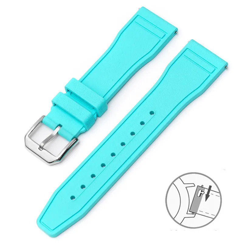 20/21/22Mm Fkm High-End Rubberen Band Voor Iwc Piloot Horloges En Portofino Serie Mannen Vrouwen Mode Casual Horlogeband