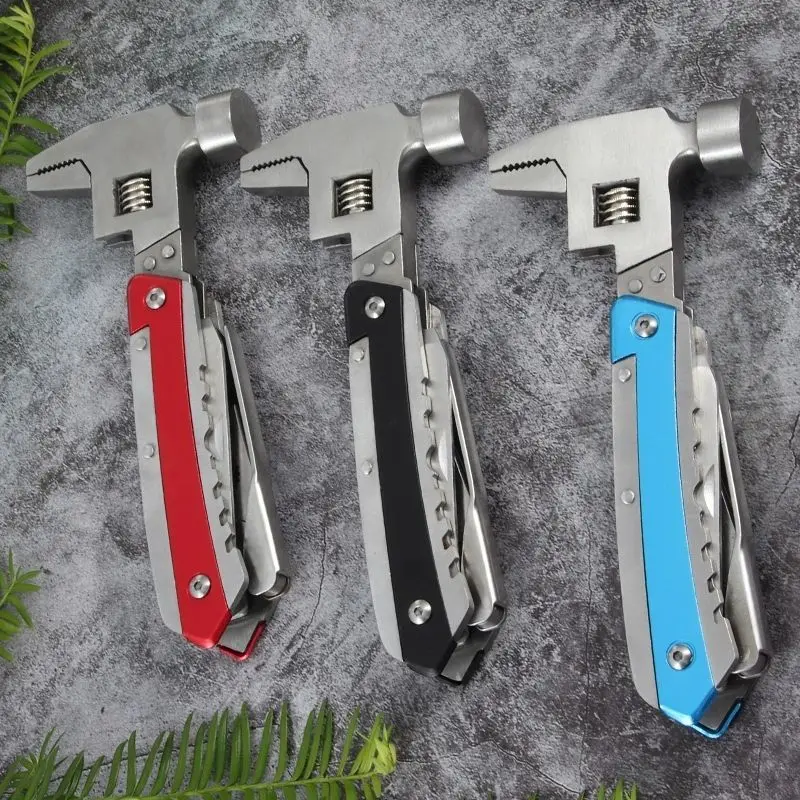 NEW Outdoor Multifunctional Survival Hammer Pliers Combination Tool Portable Folding Activity Wrench Camping EDC Tool