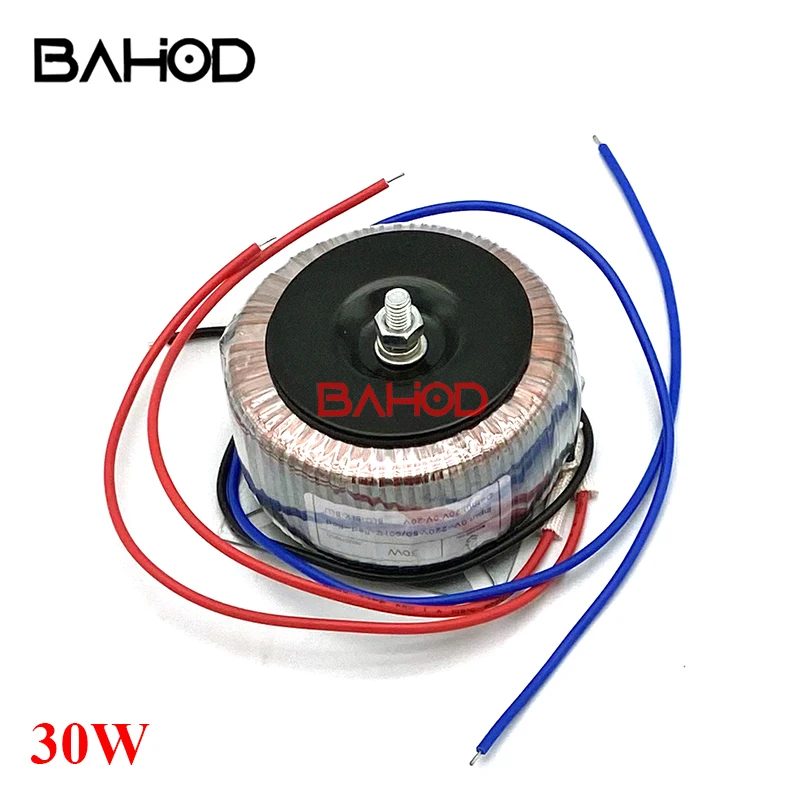 BAHOD 30w AC220v To Dual 12v/15v/17v/18v/20v/24v/28v/30v/32v Toroidal Power Transformer for HIFI Amplifier Audio