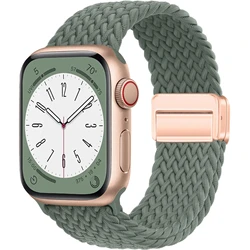 Braided Strap For Apple Watch Band 44mm 40mm 45mm 49mm 41mm 46mm Buckle Bracelet iWatch Series se 7 8 9 10 Ultra 2 Magnetic Band