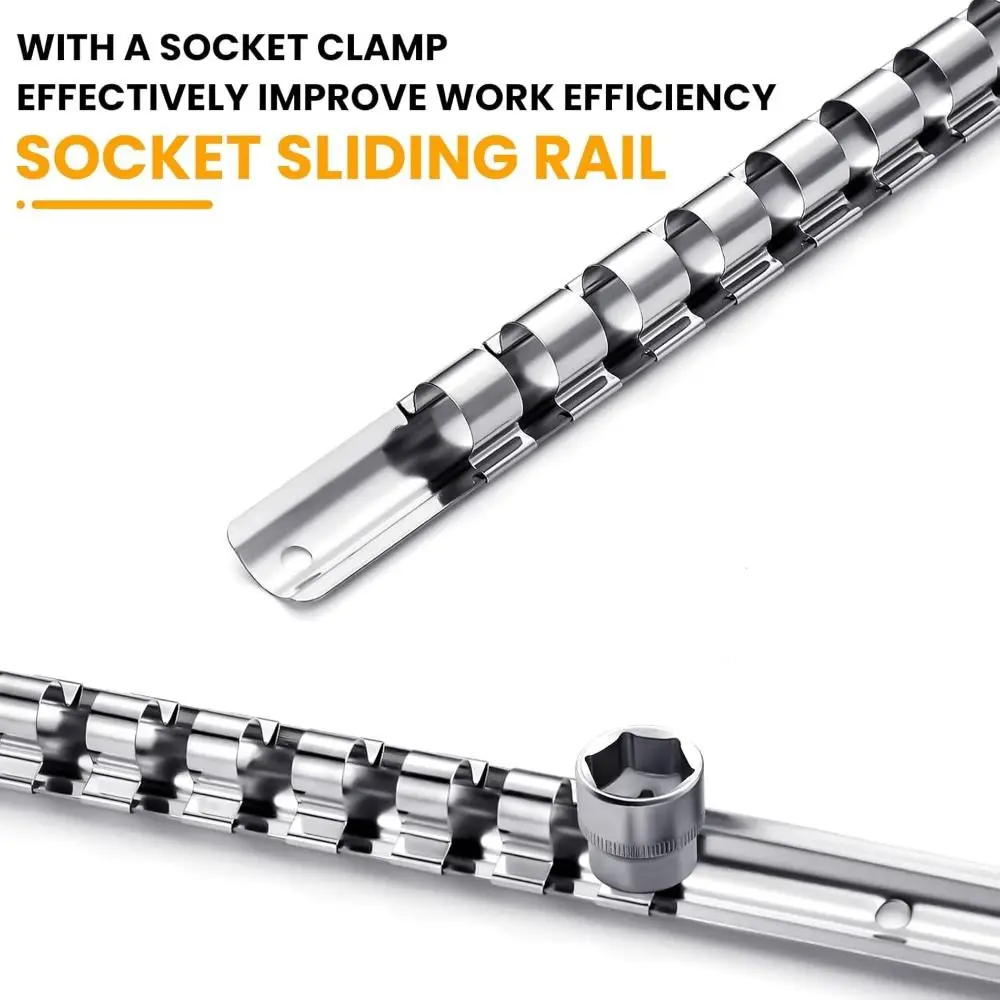 New 1/4 3/8 1/2 Inch Storage Rack Stainless Steel With 16 Clips Rack Mountable Sliding Stand