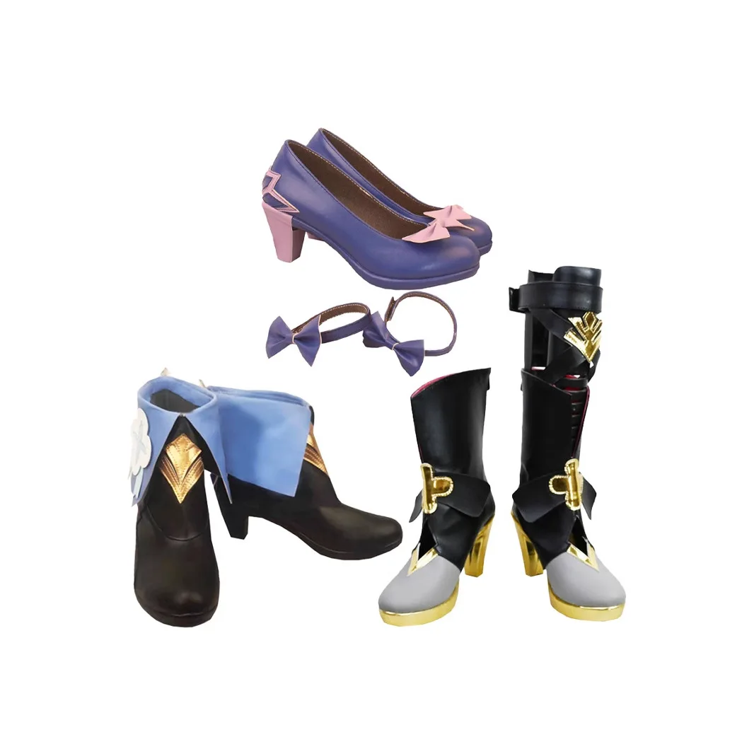 Honkai Star Rail 7 de marzo zapatos de Cosplay botas a media pantorrilla mascarada de Halloween carnaval actuación accesorios de disfraz de fiesta para mujeres