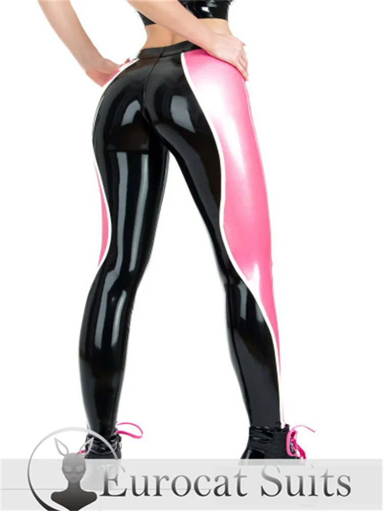 

latex leggings men eurocat suits latex trousers rubber fetish customised cosplay High gloss ladies latex leggings for sport