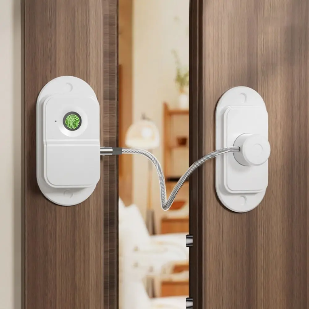 

Stainless Steel Cable Rechargeable Fingerprint Lock Security Protection Fingerprint Recognition Child Safety Lock