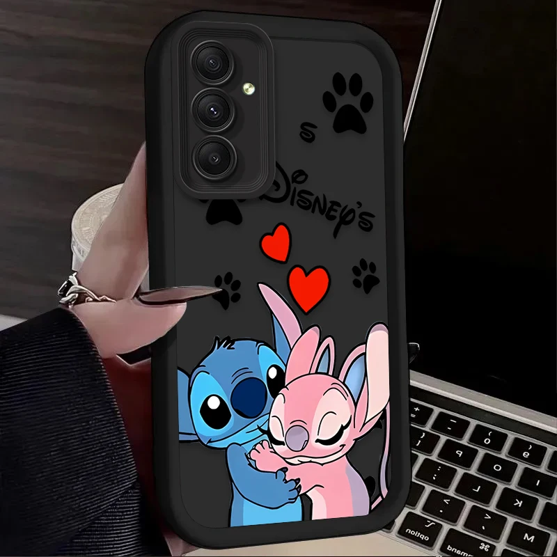 Lovely Disney Stitch Angel Case for Samsung Galaxy A55 A35 A25 A15 A05 A05S 5G A24 A13 A23 A12 A22 A32 A52 A52S A71 A72 A51 4G