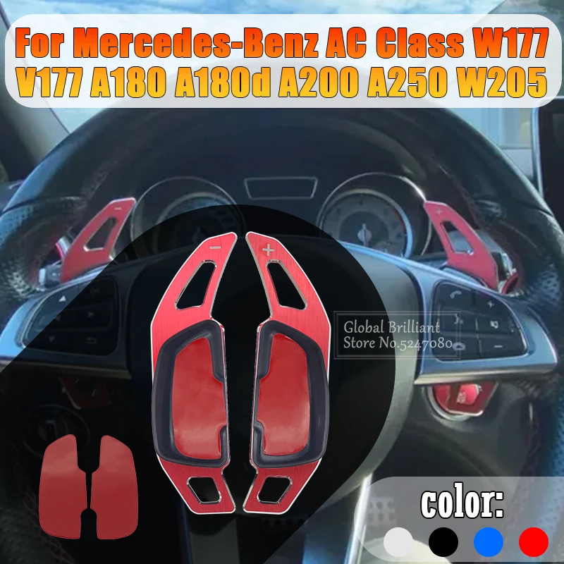 

2Pcs Aluminum Alloy Steering Wheel Paddle Shifter Shift Paddle Extension for Mercedes-Benz W177 V177 A180 A180d A200 A250 W205
