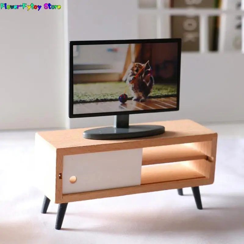 1PC Simulation Miniature Furniture Dollhouse Living Room Decoration Television Miniature Living Room TV Kid Gift