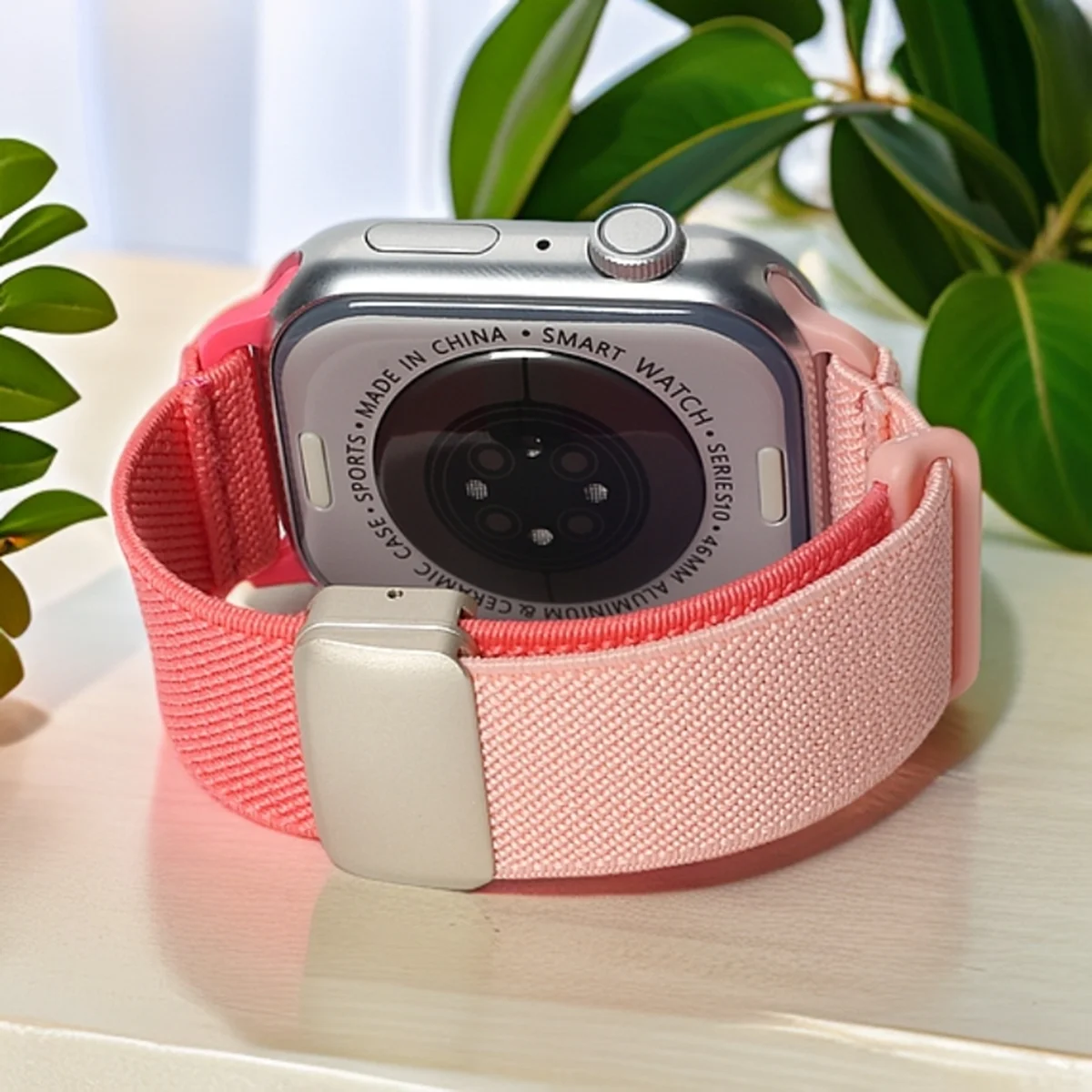 Zweifarbiges Magnetarmband für Apple Watch Band für Jungen und Mädchen, kurzer Nylon-Elastikschlaufen-Ersatz für Apple Watch Serie 10 9 8 7