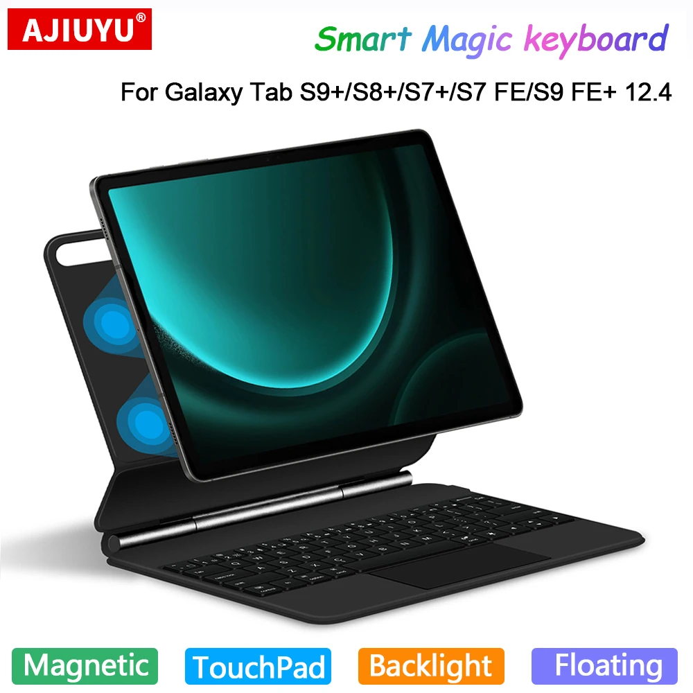 

For Samsung Magic Keyboard Cover Tablet Galaxy Tab S9 S8 S7 Plus FE 12.4 Inch S9 FE+ S9+ S7fe Case Magnetic TouchPad Backlight