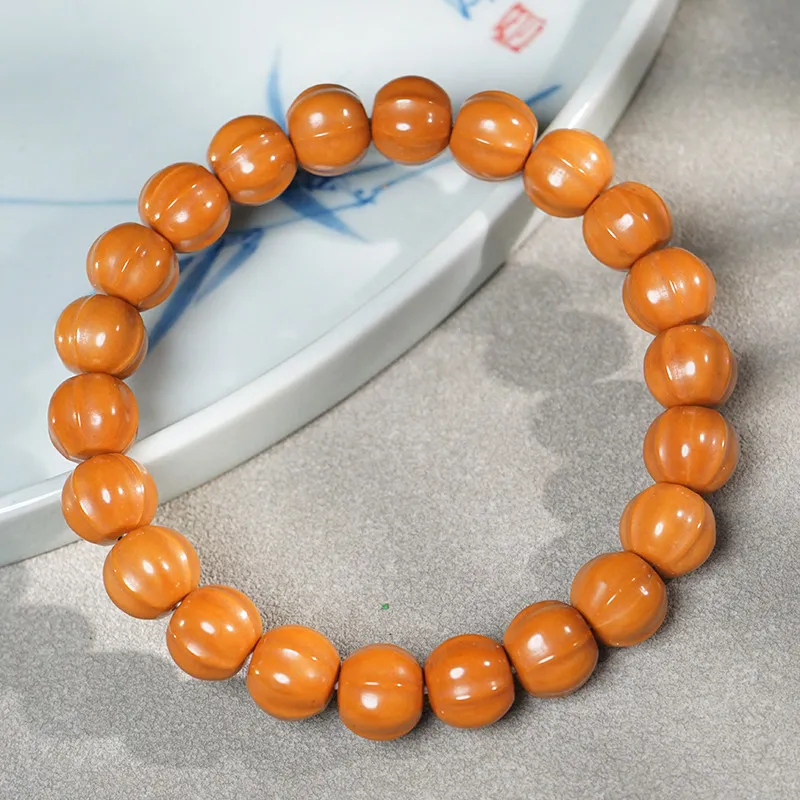 Wild Carved Monkey Head Premium Walnut Shark Fin Shape Mala Bracelet For Men Fidget Play Collectible Prayer Beads