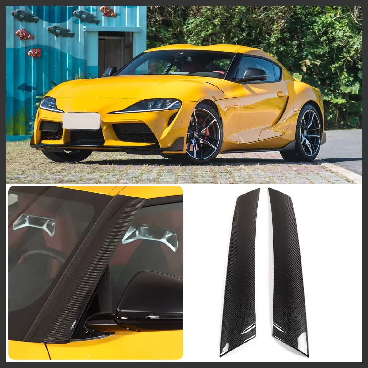 

Car Exterior A Pillar Trim Door Cover Window Post for Toyota Supra A90 2019-2021