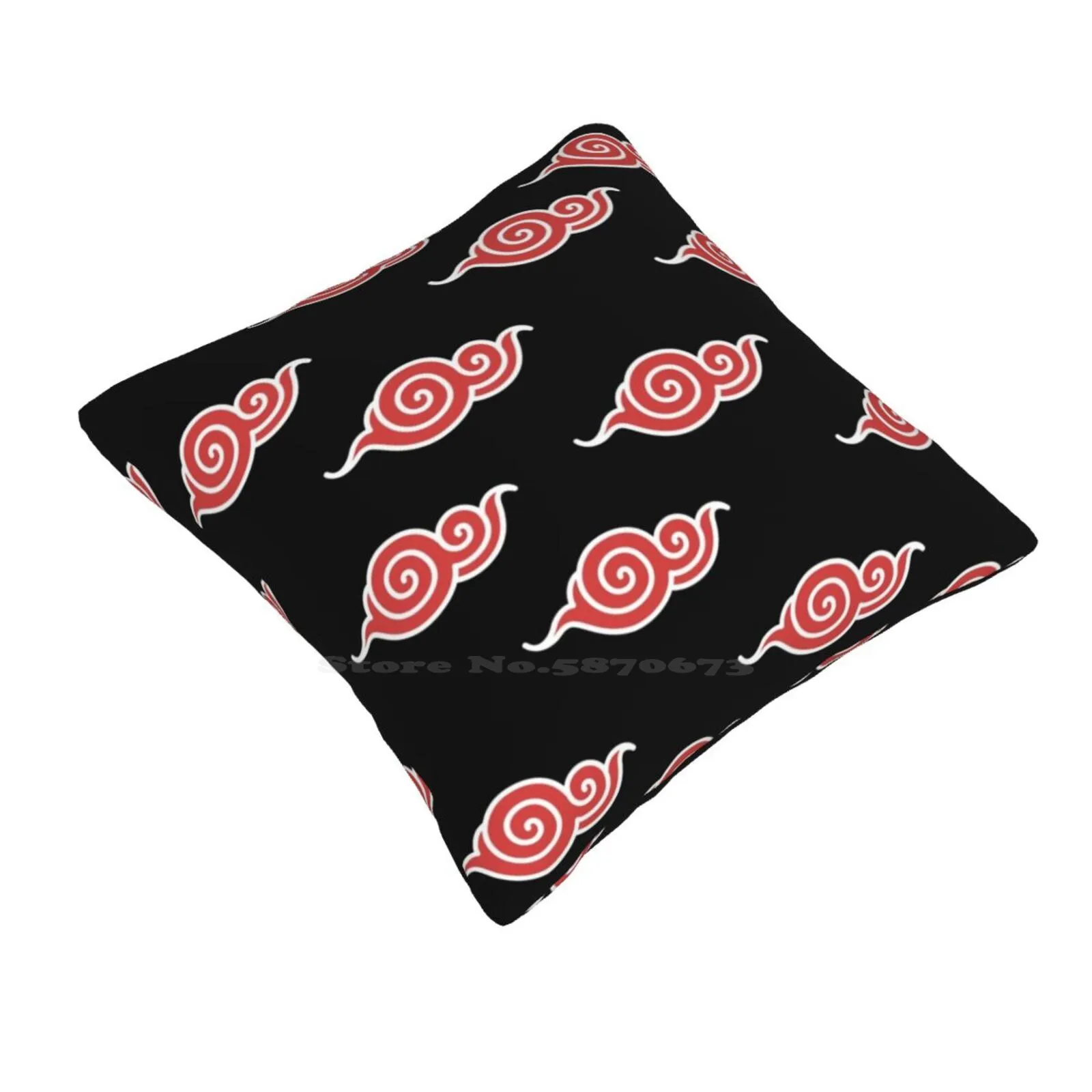 Red Cloud Japanese Pattern Anime Throw Cushion Pillow Cover Japanese Akatsuki Red Cloud Uchiha Akatsuki Pain Akatsuki Culture