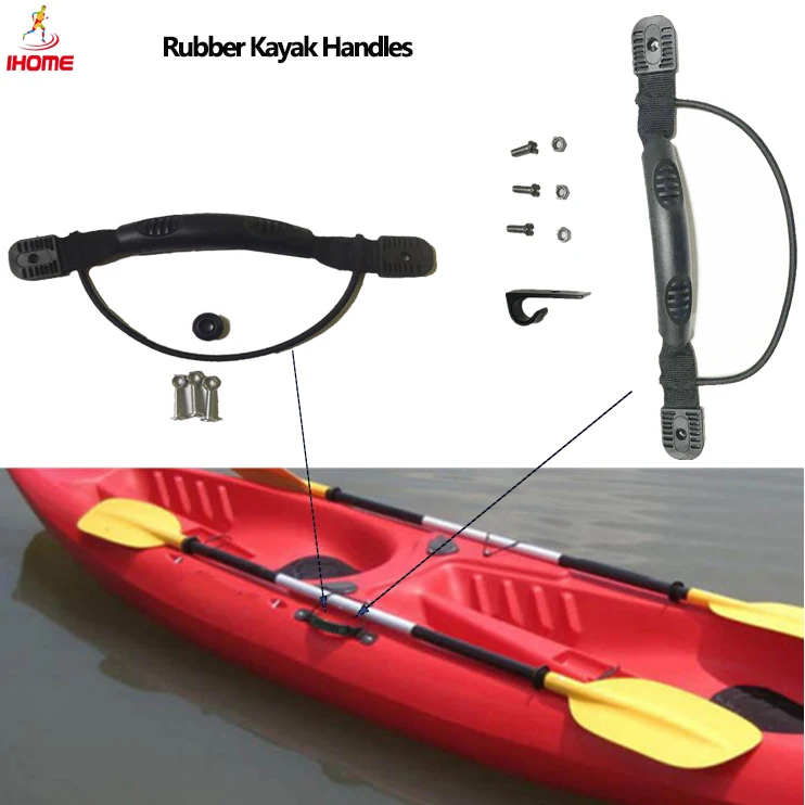 New Boat Kayak Paddle Handle with Bungee Cord Canoe Handle Boat Side Mount Paddle Park Handle with Screws Boat Accessory