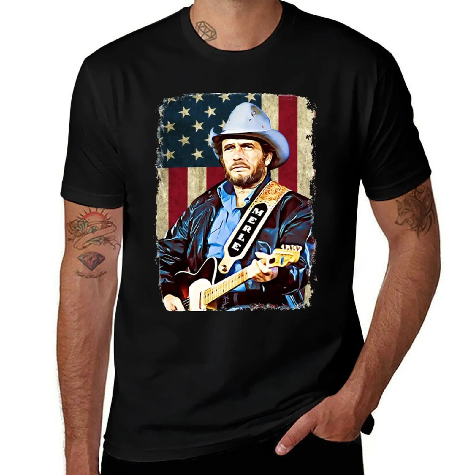 Merle Haggard singer T-Shirt Construction Work Tee Shirt T-Shirt