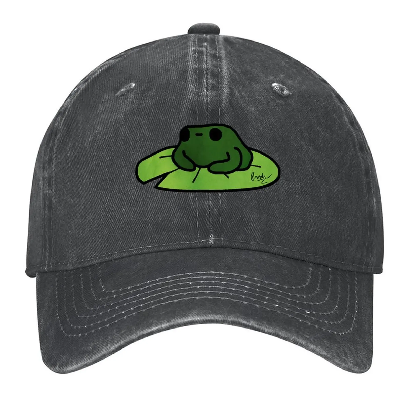 

Frog on Lilypad Doodle Baseball Cap Hood Hip Hop Golf Wear Golf Cap Women's Beach Outlet Men's