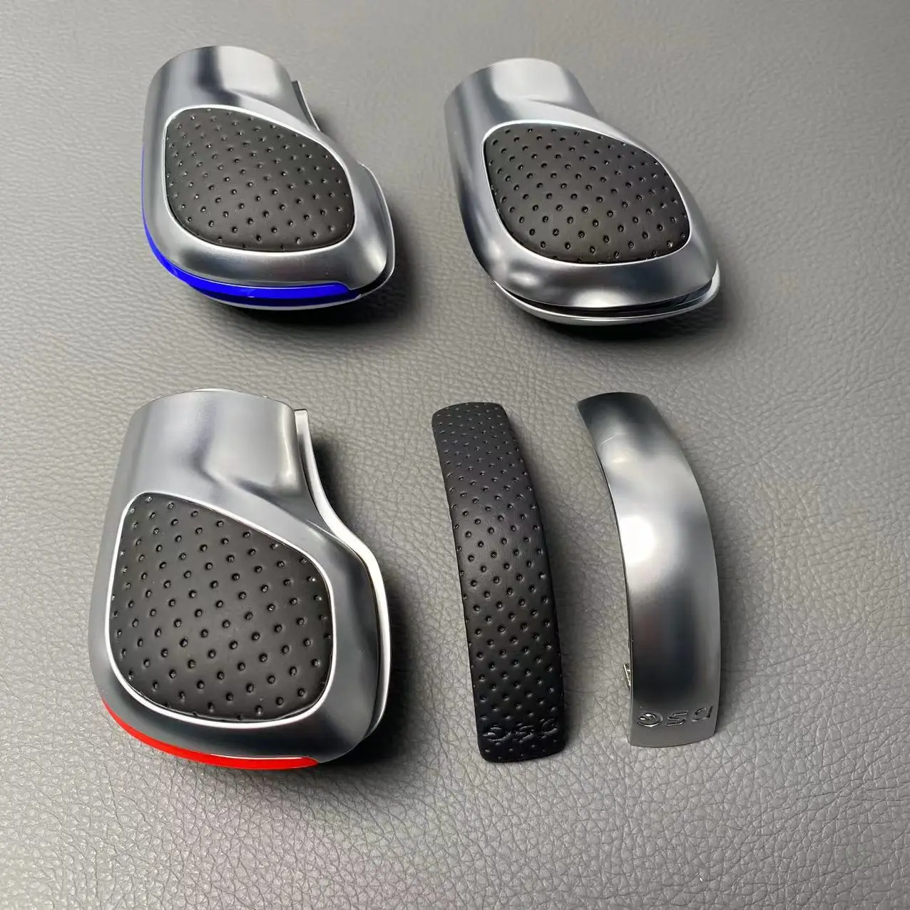 Chrome Matte With Leather DSG Gear Shift Knob Side Cover DSG Emblem For VW Golf 6 7 R GTI Passat B7 B8 CC R20 Jetta MK6 GLI