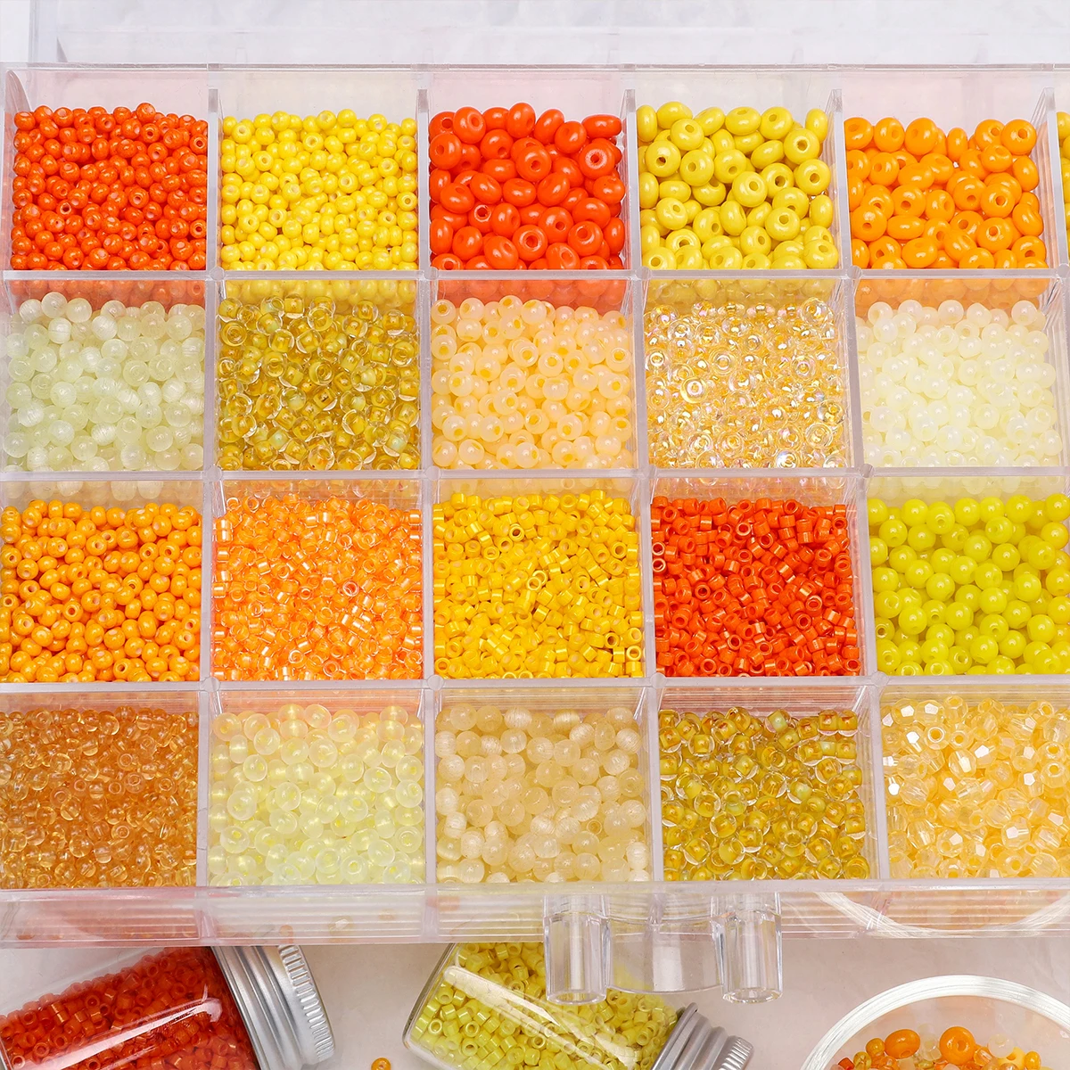 High Quality Glass Rice Beads In Various Styles Orange Yellow Series Loose Beads DIY Bracelets Necklaces Accessories Making view 5