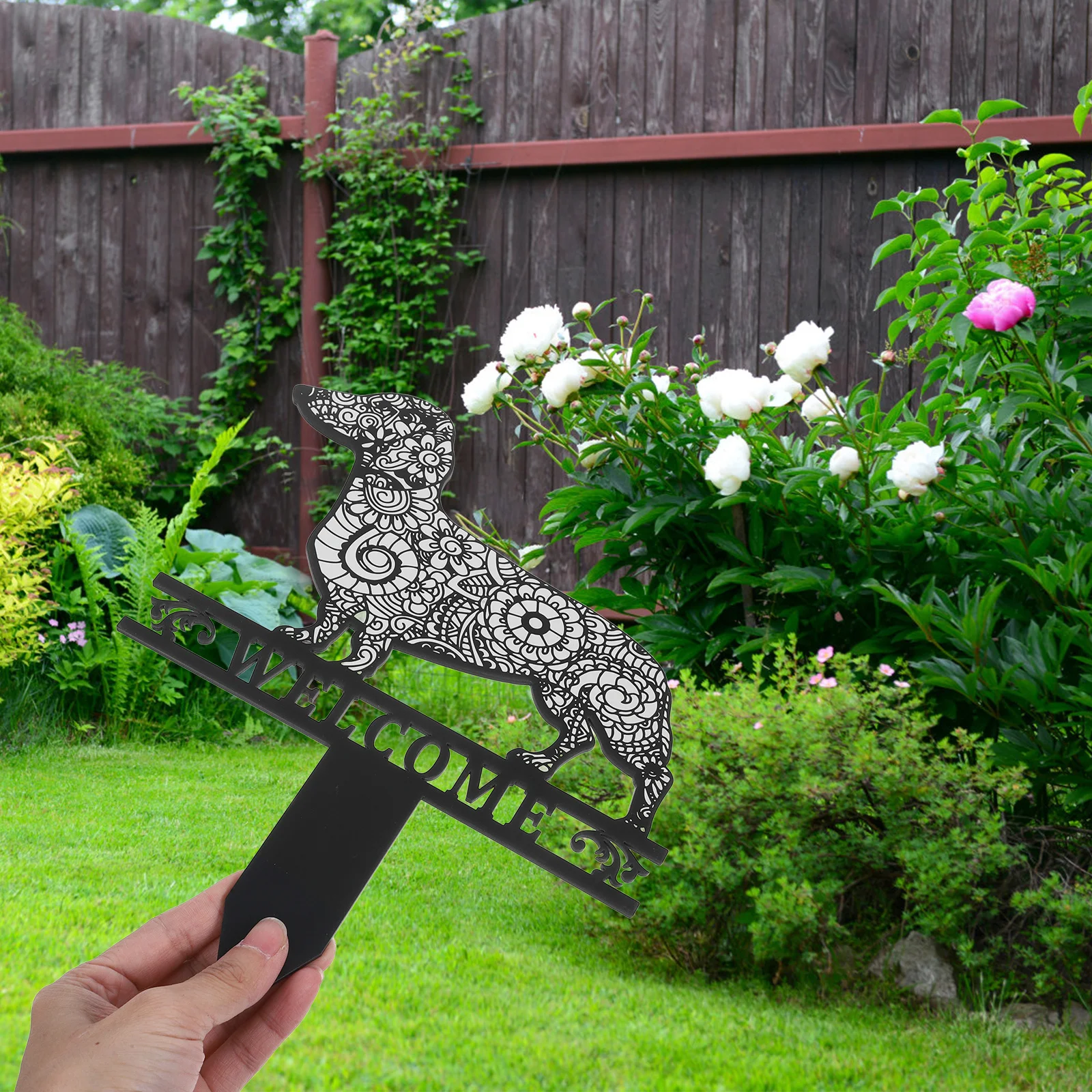 

Acrylic Dog Garden Stake Outdoor Decorative Animal Yard Sign Garden Ornament Lawn Decoration Art Stake Dog Statues Outdoor