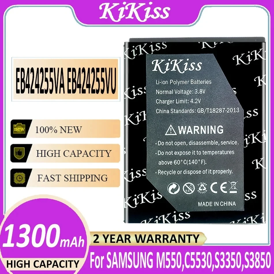 Аккумулятор KiKiss 1300 мАч EB424255VA EB424255VU для SAMSUNG M550 C5530 S3350 S3850 S5220 S5222 M630 R450 R380 R390 SCH-R560 R561