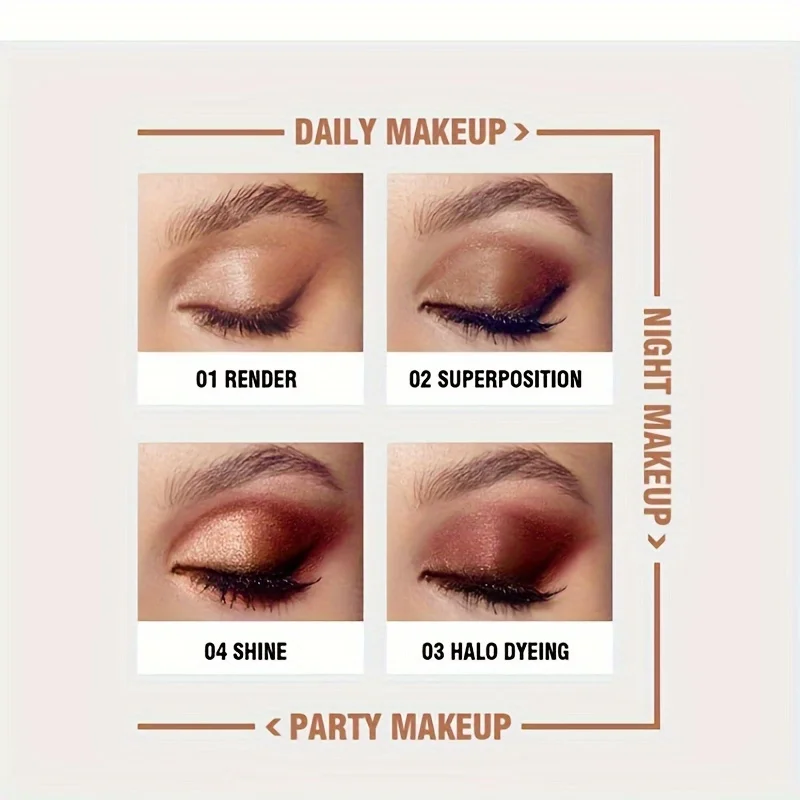 ダイナミック防水アイシャドウパレット - グリッターアイシャドウ真珠光沢のあるハイライターパウダーで明るく輝くメイクアップルック