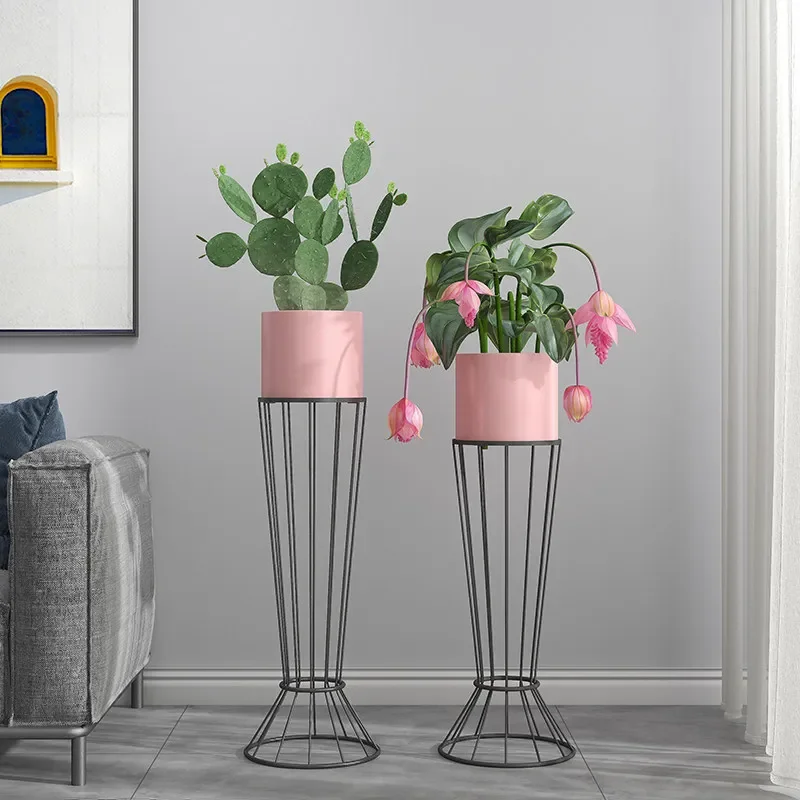 Wrought iron flower stand Nordic simple light luxury green plant potted plant shelf indoor living room simulation flower stand g