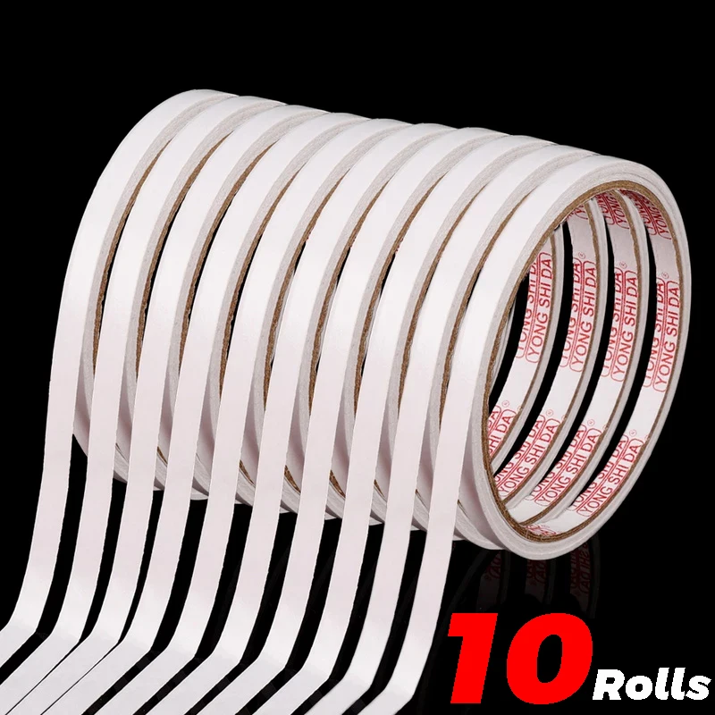 8M White Super Strong Double Sided Adhesive Tape Paper Strong Ultra-thin High-adhesive Cotton for Home Office Double Sided Tape