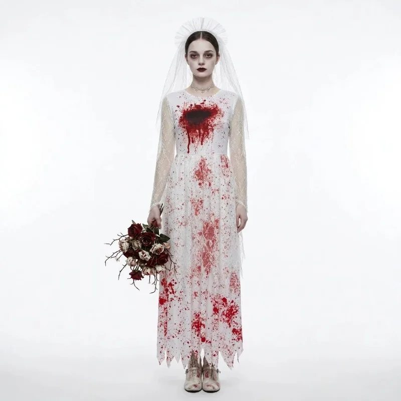 Halloween Party Multi-Style Orgy Cosplay Costume Black Veil Skull Ghost Bride Zombie Suit Bar Party