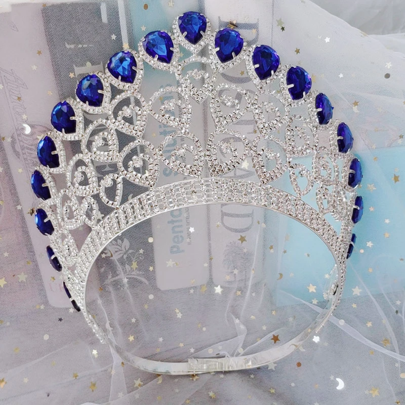 HIMSTORY New Shiny Princess Crown Retro Thai Style  Bridal Headdress Crystal Queen Crown Hair Band Bridal Hair Accessories