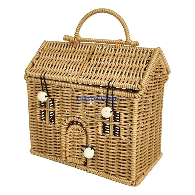 

367A Natural Materials Rattan Carriers Creative House for Decors Storage Picnics Outings