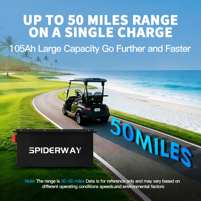 

LiFePO4 Battery 36V 105Ah Golf Cart Battery with Charger and 200A BMS Touch Monitor LCD Screen 7kW 6000 Cycles 12 Years Warranty