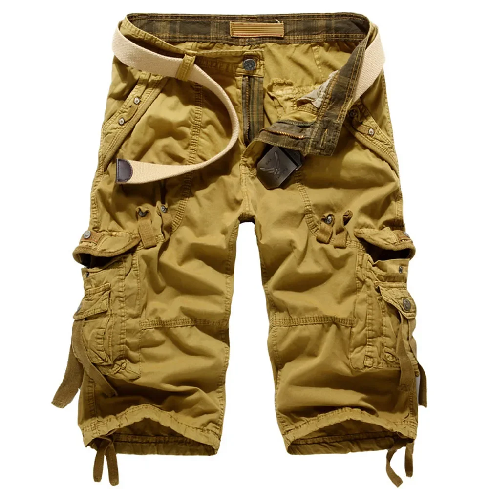 Half Pants Men Shorts 1pcs Army Camouflage Breathable Casual Mens Cargo Plus Size Pockets Soft Solid Color Summer