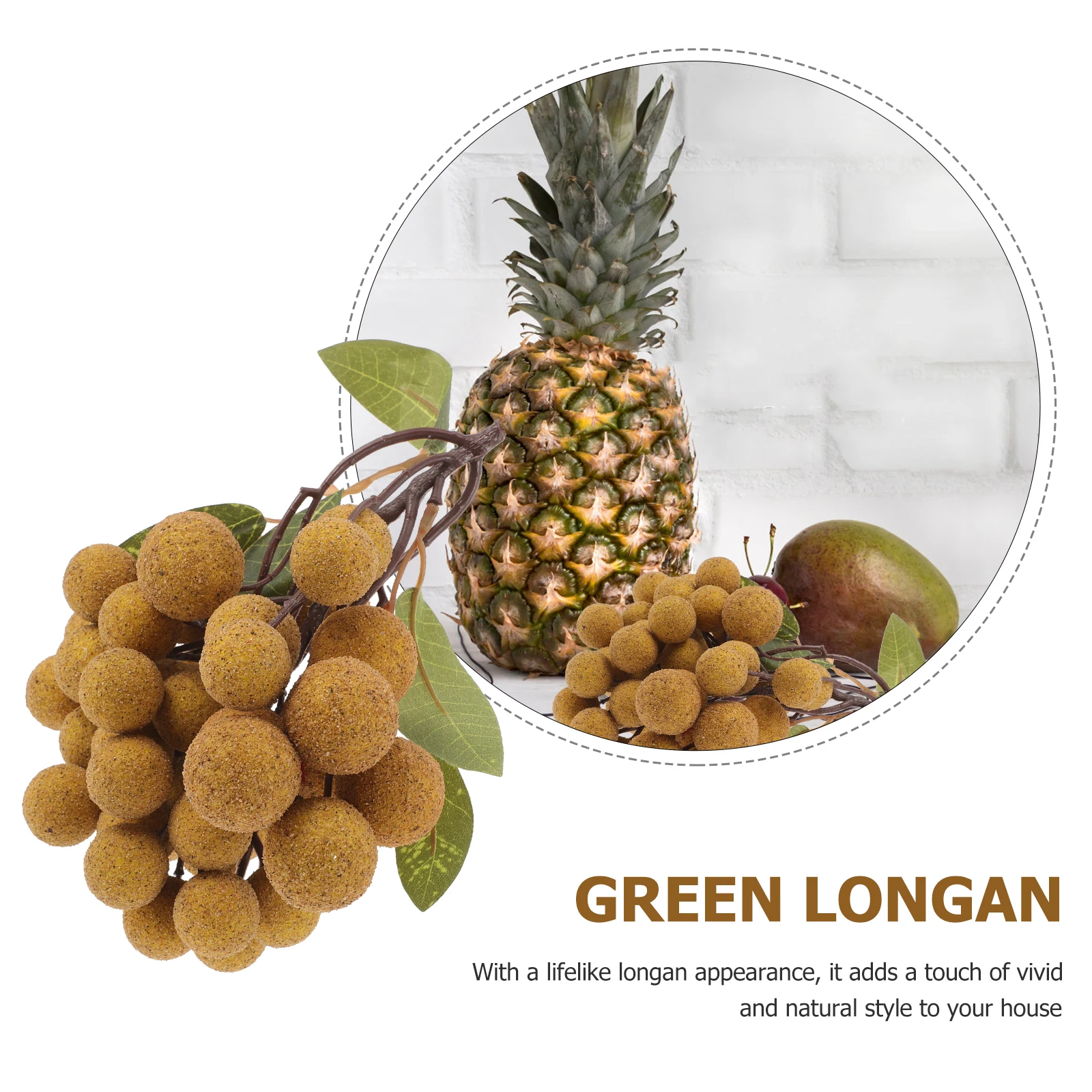 

Lifelike Longan Ornament Fake Plastic Fruit Supermarket Shop Display Decorative Simulation Fruits Prop Home Store Decoration