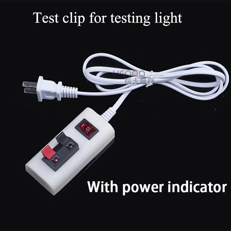 Test Clip for LED Lights Test Terminal with Switch Wire Test Wire Box Holder with Power Cable Connecting Cable