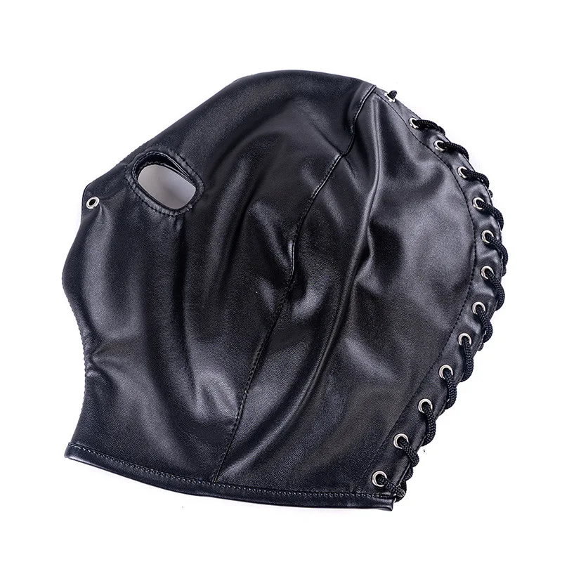 4 Style Leather Fetish Head Hood for Women Sexy Black Cosplay Mask for Women Men Party Role Games Hallow Performance Costumes