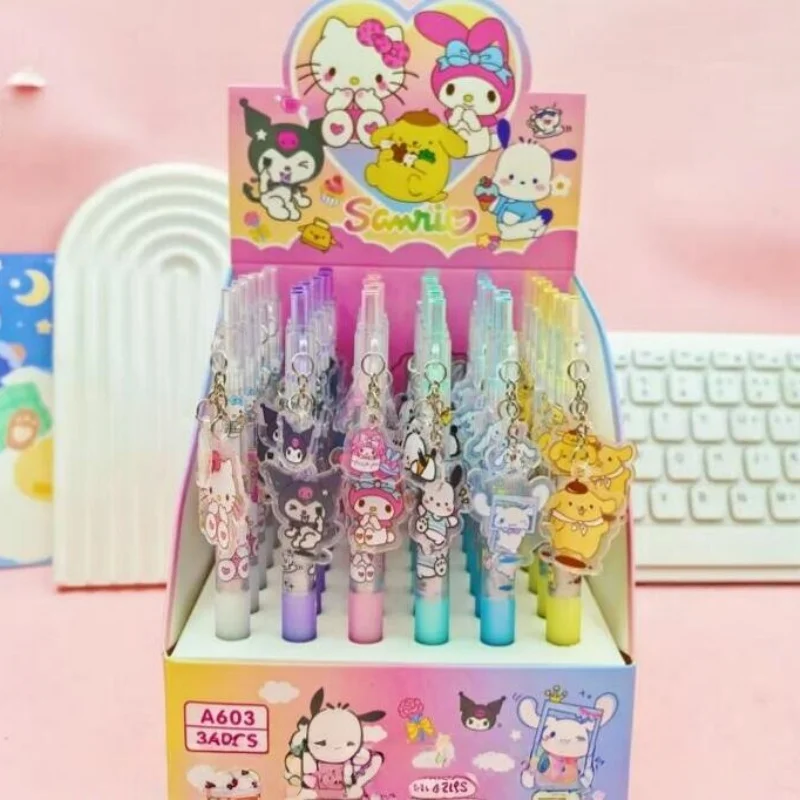 

36 шт./лот Sanrio Kuromi Melody Kitty кулон гелевая ручка милые 0,5 мм черные чернила нейтральные ручки рекламный подарок офисные школьные принадлежности