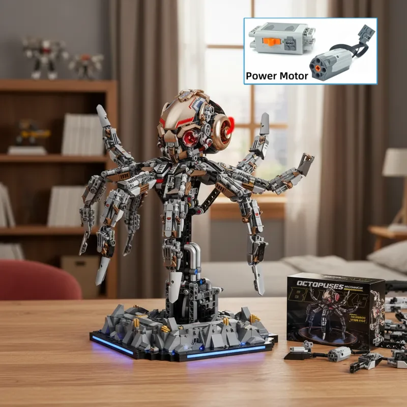 

2026 MOC Механический Осьминог: Конструктор «Морские Обитатели», Креативный DIY Набор для Сборки, Настольный Подарок на День Рождения для Детей