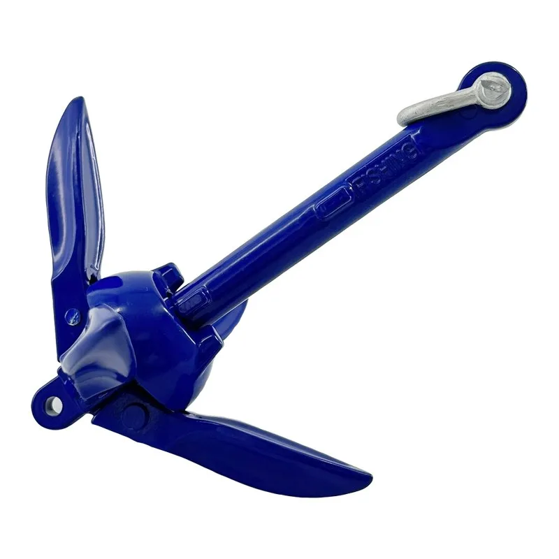 155mm Blue Aluminum Umbrella Anchor Portable Folding Anchor Kayak Speedboat Marine Hardware Accessories