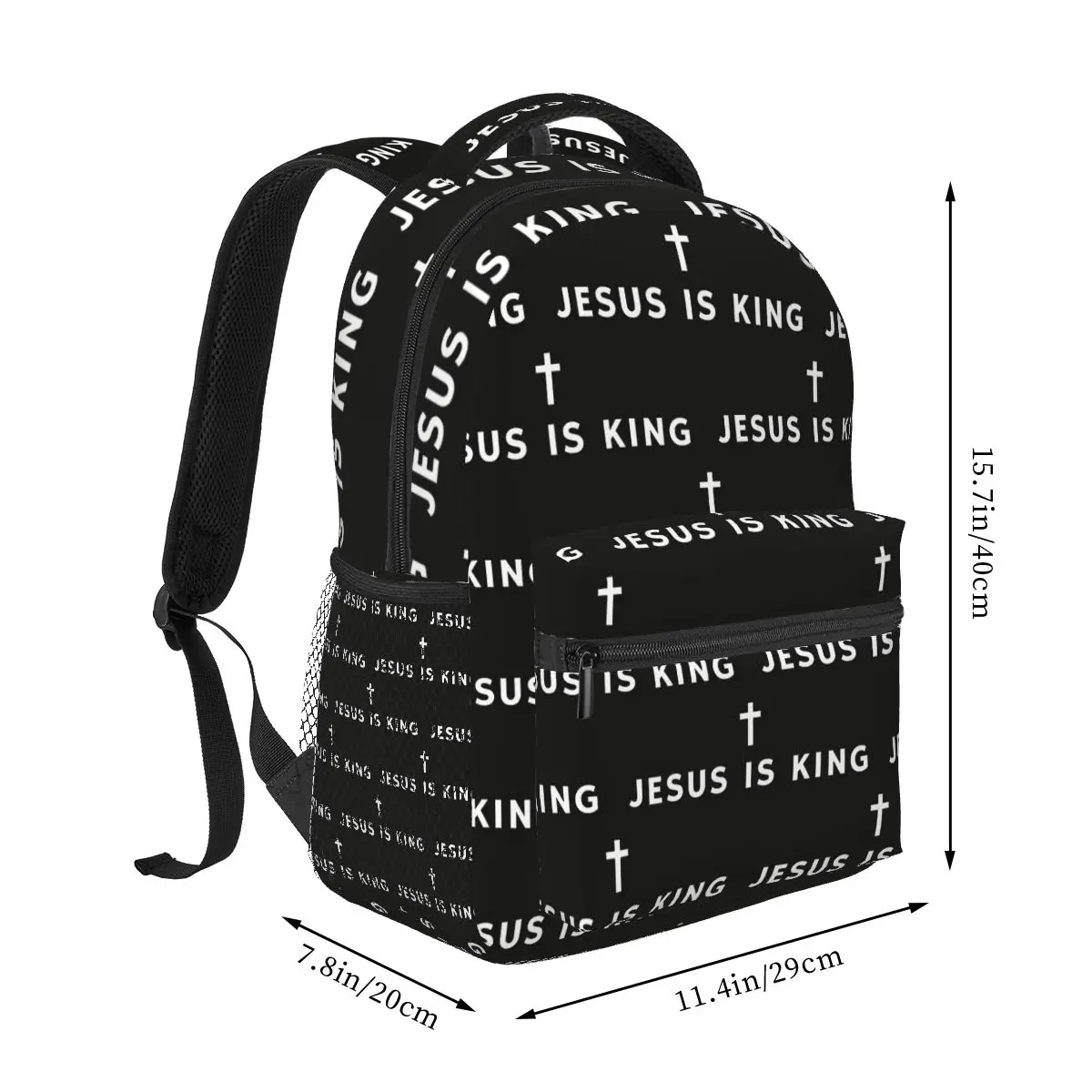 Jesus Is King Christian Backpack Student Boys Girls BookBag Kids School Bag Computer Shoulder Bags for Men Women