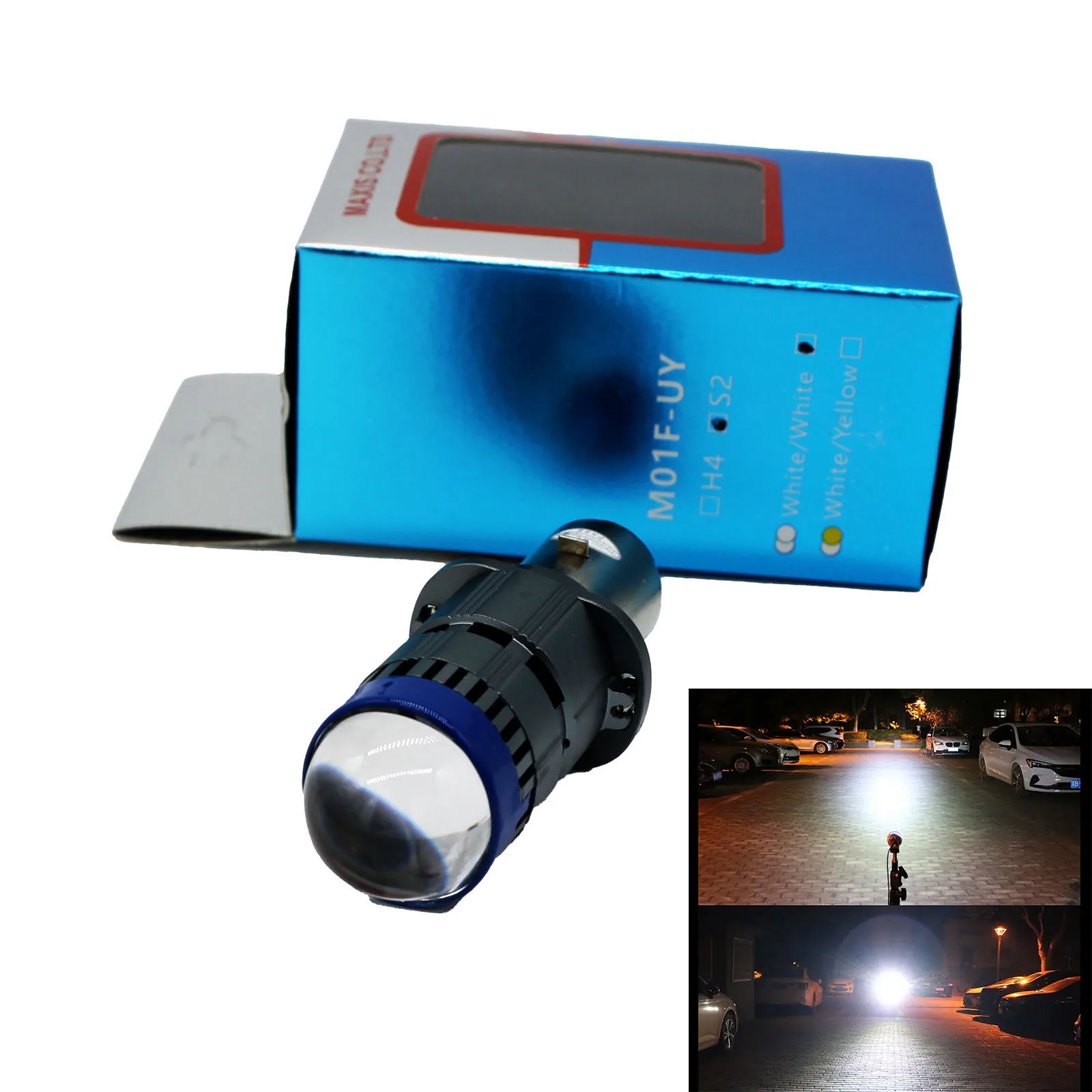 Bombilla LED para motocicleta, luz blanca fría de 6000K, 12V CC, S2, BA20D, H6, 1 piezas, 6000lm