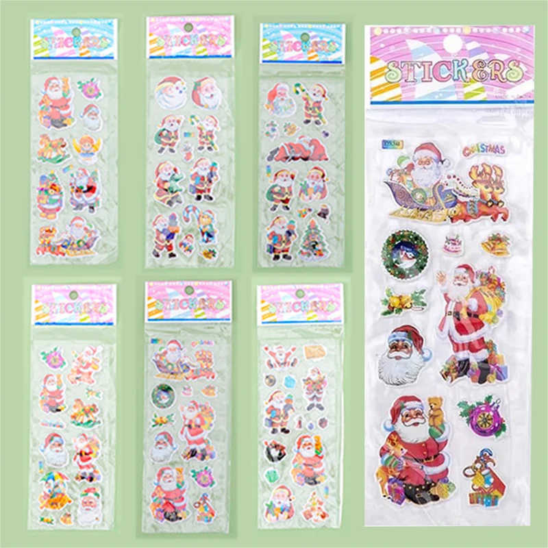 6/12 Blatt Scrapbook-Aufkleber für Studenten, Geburtstag, Weihnachten, Geschenk für Mädchen, Jungen, Scrapbooking, Cartoon-Aufkleber, Weihnachtsmann, TMZ