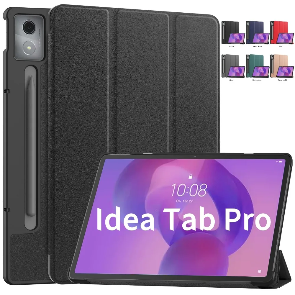 For Lenovo Idea Tab Pro Case 12.7 inch Magnetic Tri-Folding PU Leather Stand Cover For xiaoxin idea tab pro 2025 tb373fu TB375FC